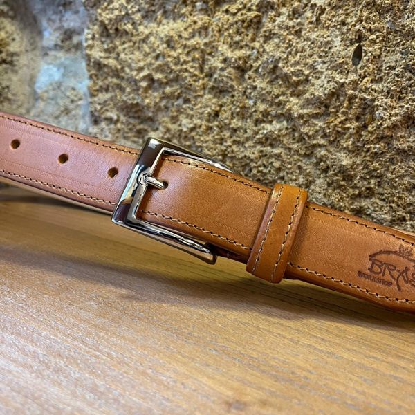 4. Belt 3.5 cm seam light brown BRASS Workshop cap03