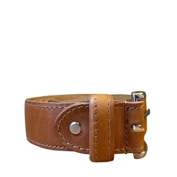 1. Belt 3.5 cm seam light brown BRASS Workshop cap03