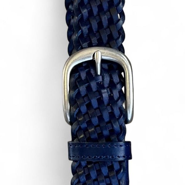 Cintura intrecciata 3,5 cm Blu BRASS Workshop