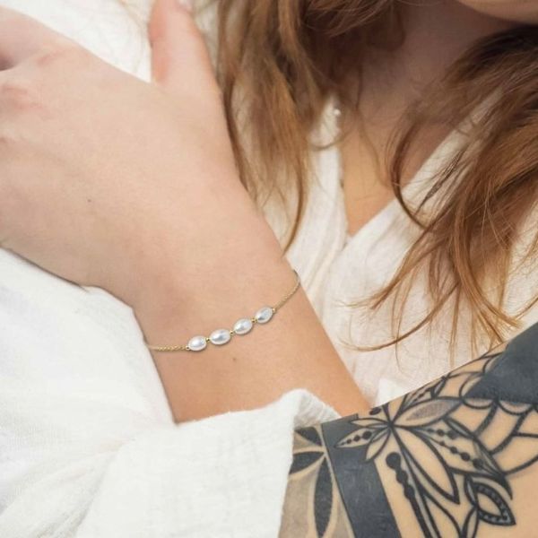 1. Bracciale 4 perle oro Marlù Gioielli 33br0045-w