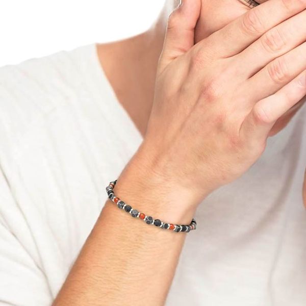 1. Bracciale corniola e lavica rosso Marlù Gioielli 1br0012