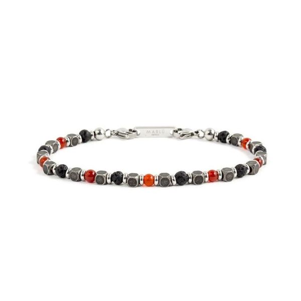2. Bracciale corniola e lavica rosso Marlù Gioielli 1br0012