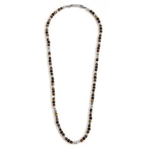 1. Lava stone and tiger eye necklace black Marlù Gioielli 1co0005