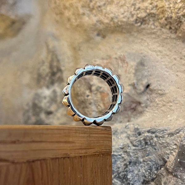 4. Studded ring silver grey BRASS Workshop 25an01