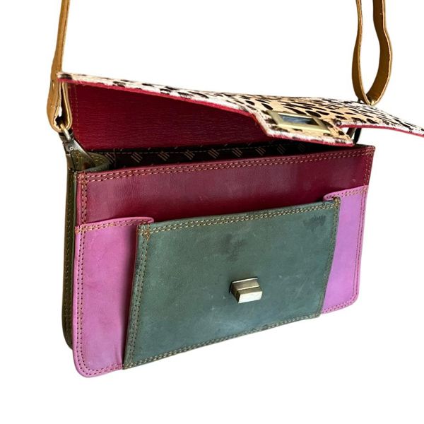 3. Borsa R2 rosa-verde-marrone BRASS Workshop bri02
