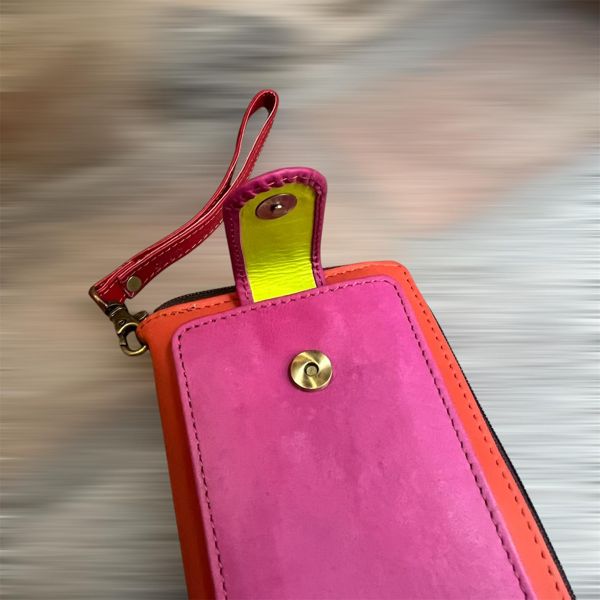 5. Portafogli tracolla R11 fucsia/arancione BRASS Workshop pri11