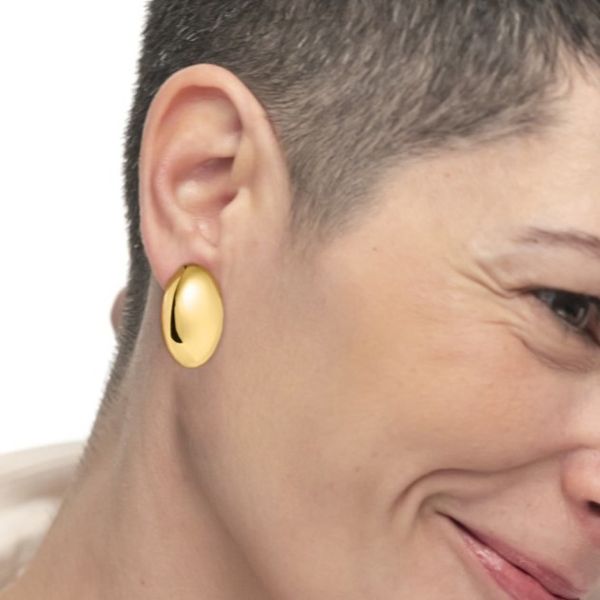 1. Oval Button Earrings gold Marlù Gioielli 33or0096