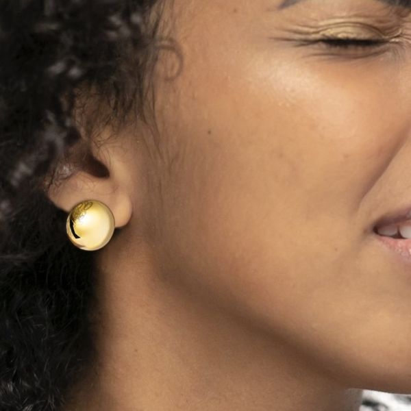 2. Round button earrings gold Marlù Gioielli 33or0094