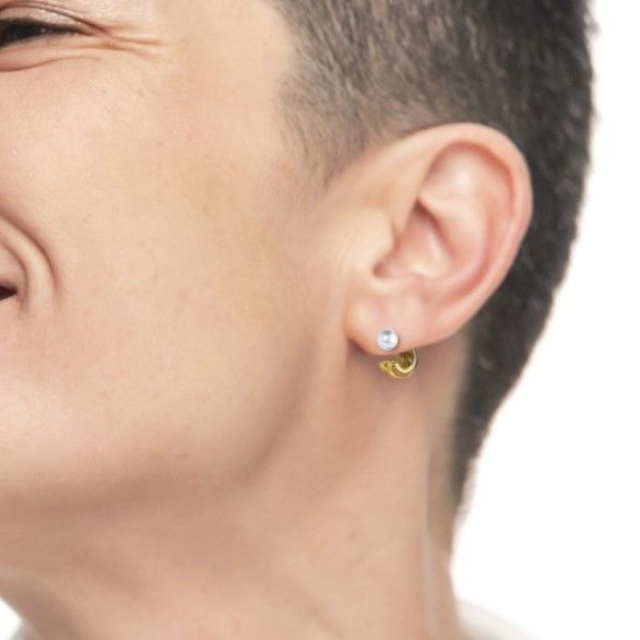3. Double hoop pearl earrings 2 gold Marlù Gioielli 33or0082