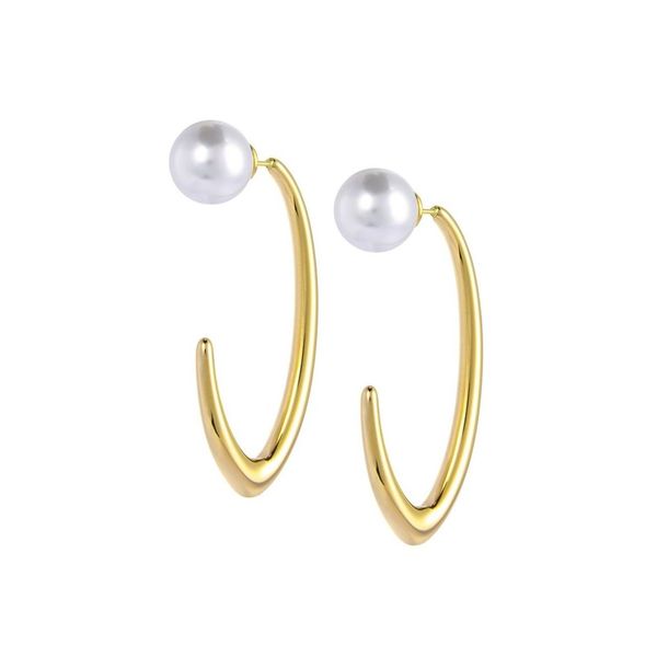3. Orecchini ovale aperto con perla oro Marlù Gioielli 33or0078