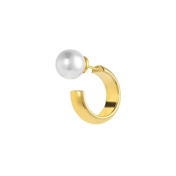 4. 1.5cm hoop earrings with pearl clasp gold Marlù Gioielli 33or0071