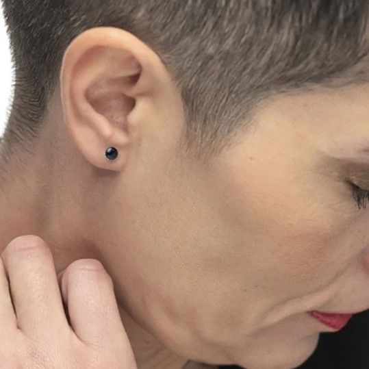 3. Stone Sphere Earlobe Cover Earrings black Marlù Gioielli 13or026