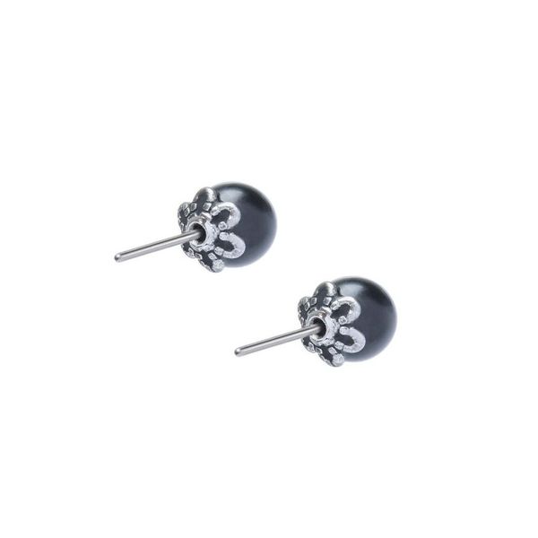 1. Stone Sphere Earlobe Cover Earrings black Marlù Gioielli 13or026