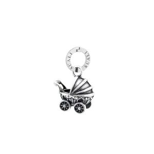 "Stroller" Charm silver grey Suali Gioielli