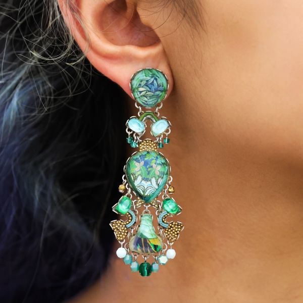 1. Linden Earrings, Meadow Set green AyalaBar r2231