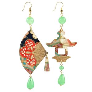 Jade Green Large Fan Earrings jade green LEBOLE GIOIELLI