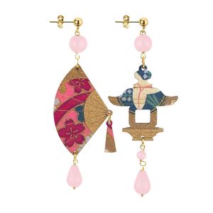Small Pink Fan Earrings pink LEBOLE GIOIELLI