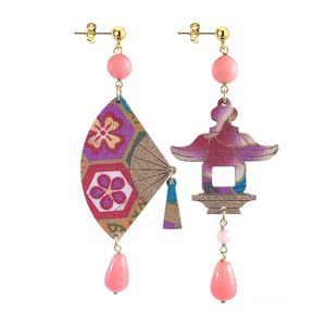 Small Pink Faceted Fan Earrings pink LEBOLE GIOIELLI