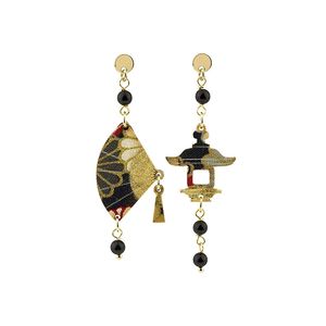 Mini Black Fan Earrings black LEBOLE GIOIELLI