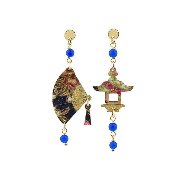 1. Mini Blue Fan Earrings blue LEBOLE GIOIELLI vl/mi/blu