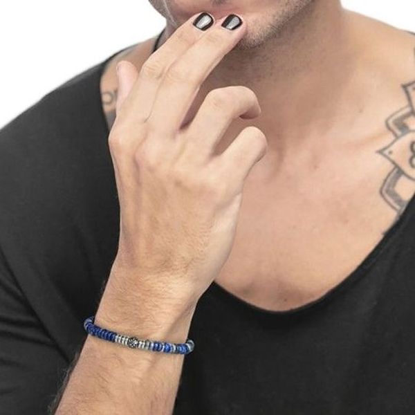 1. Stone and steel disc bracelet blue Marlù Gioielli 13br134