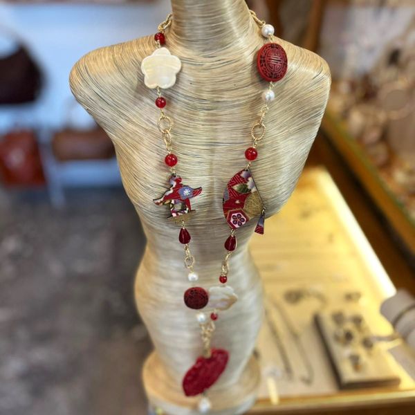 2. Collana Solo Io fiori rubino rubino LEBOLE GIOIELLI clsoloio