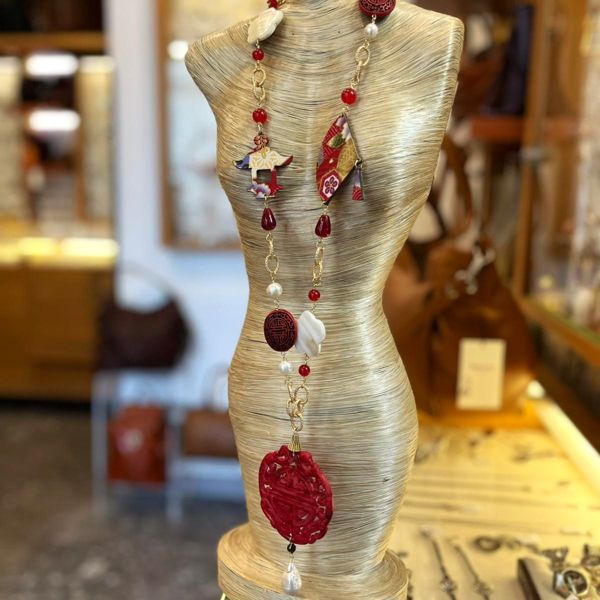 1. Collana Solo Io fiori rubino rubino LEBOLE GIOIELLI clsoloio
