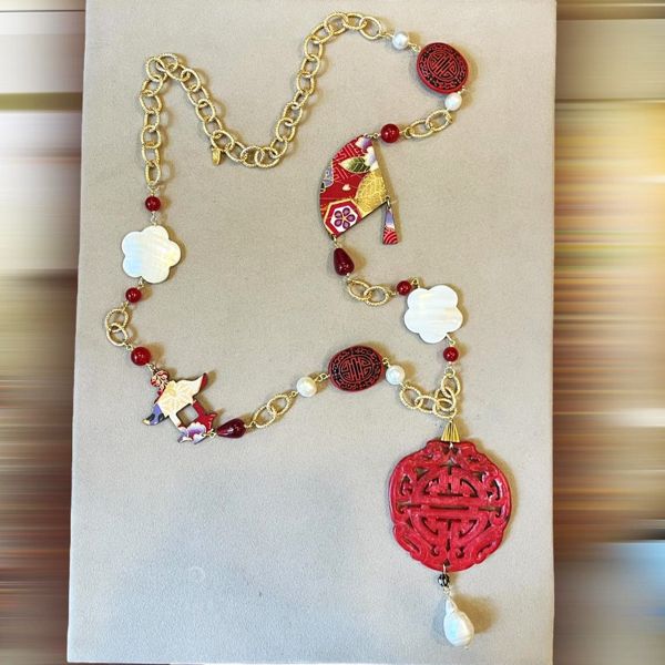 3. Collana Solo Io fiori rubino rubino LEBOLE GIOIELLI clsoloio