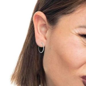2. Orecchini a cerchio con zirconia grigio acciaio Marlù Gioielli 31or0028-w