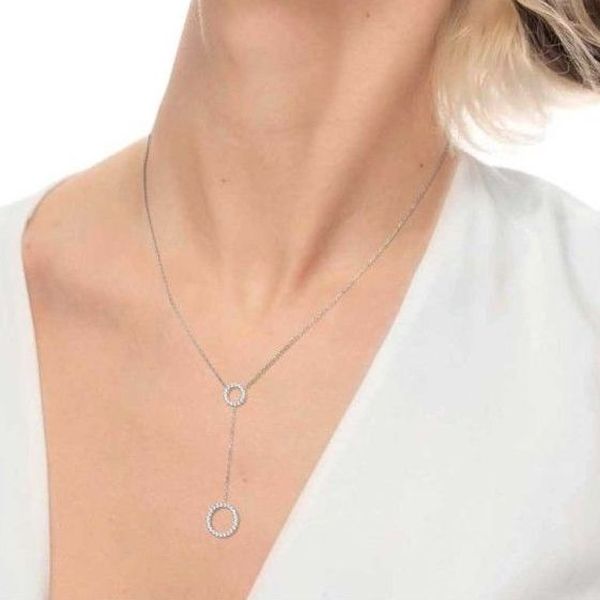 Y Circle Necklace steel grey Marlù Gioielli