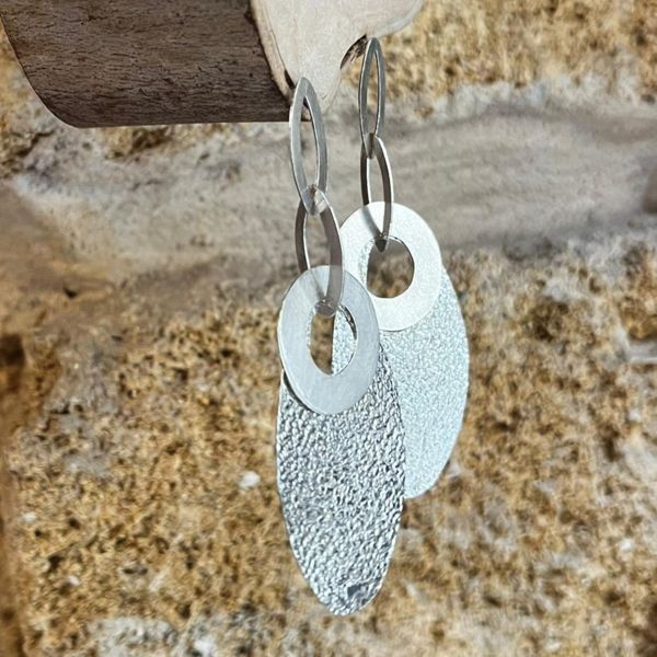 1. Orecchini elementi combinati grigio argento BRASS Workshop 25or14