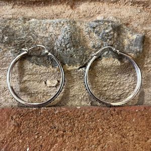 1. Marcasite hoop earrings silver grey BRASS Workshop 25or13