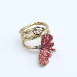 Anello Nectar rosso KALLIOPE Handmade Jewelry