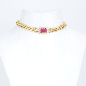 Necklace N446G lavander House Of Tuhina