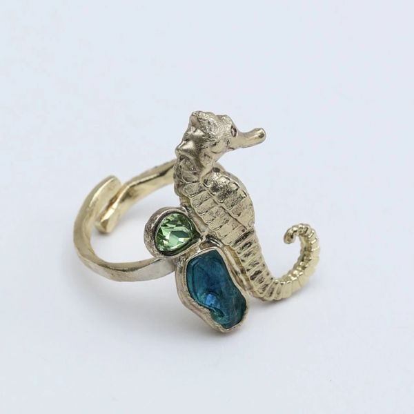 2. Anello Sea Horsey verde KALLIOPE Handmade Jewelry gd1701