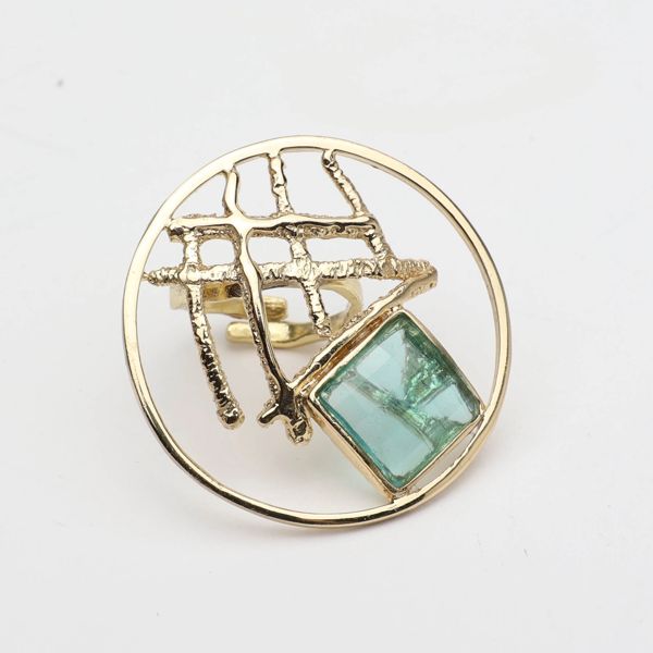 1. Orbital Ring aqua KALLIOPE Handmade Jewelry gd1779
