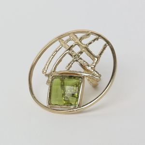 Anello Orbital verde KALLIOPE Handmade Jewelry