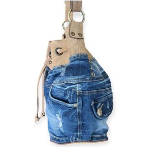 3. Bucket bag comb Blue jeans BRASS Workshop b897j