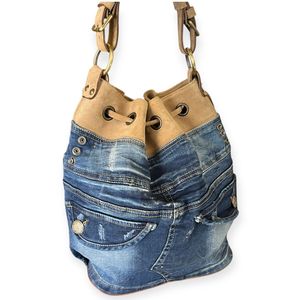 2. Bucket bag comb Blue jeans BRASS Workshop b897j