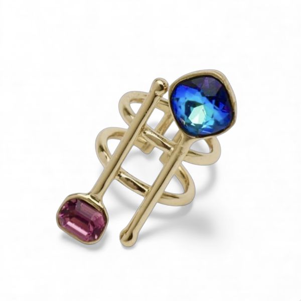 Royal Asymmetric Ring multicolored KALLIOPE Handmade Jewelry