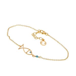 1. Stylized fish bracelet turquoise