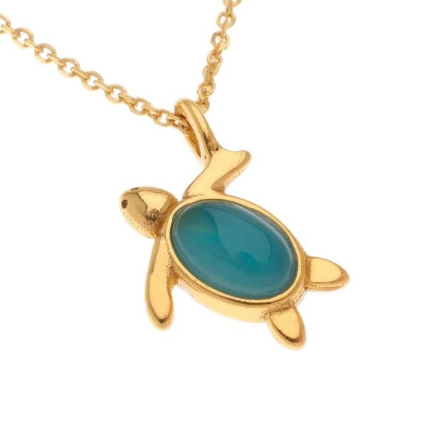Resin turtle necklace blue Arteon