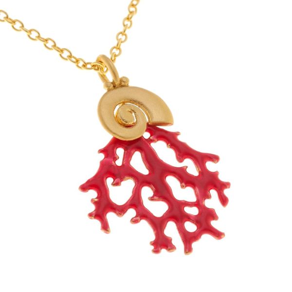 1. Collana catena ramo corallo smaltato oro Arteon 34076-046