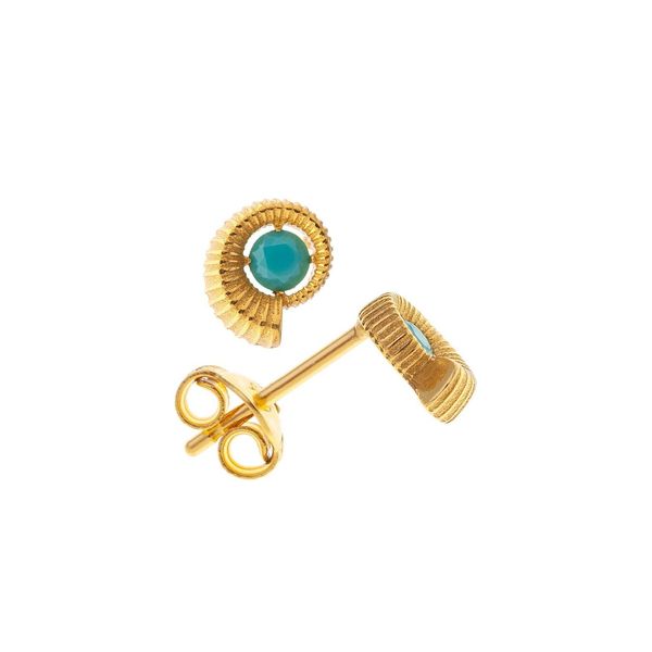 1. Turquoise stone shell earrings gold Arteon 51494-000