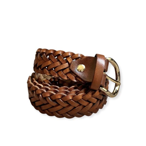 3cm Braided Belt Brown BRASS Workshop