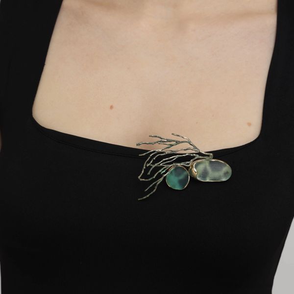 1. Spilla Earthpulse acqua KALLIOPE Handmade Jewelry gf1827