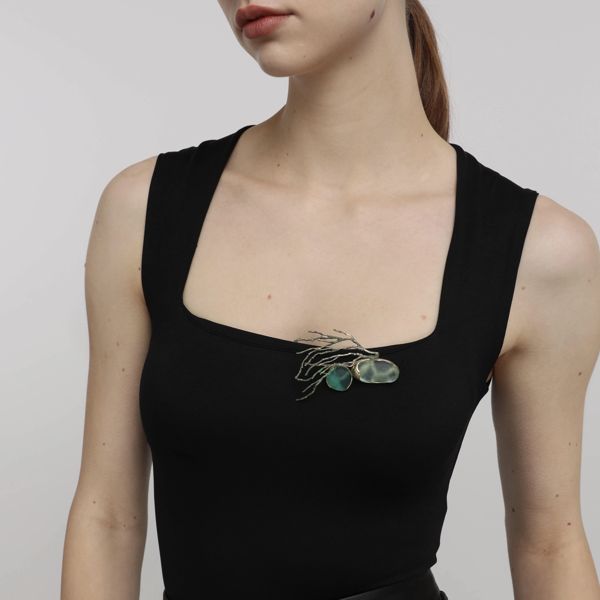 3. Spilla Earthpulse acqua KALLIOPE Handmade Jewelry gf1827