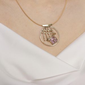 Collana Orbital Gold viola KALLIOPE Handmade Jewelry