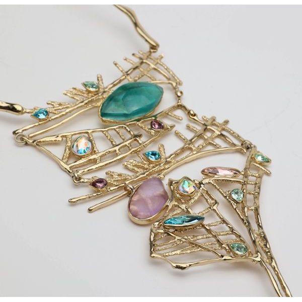Showstopper Necklace acqua resin KALLIOPE Handmade Jewelry