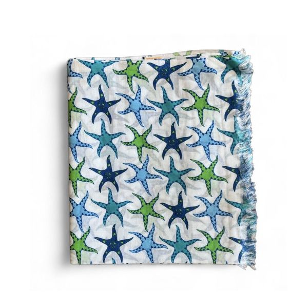 2. Starfish pareo Teal BRASS Workshop 25rg01